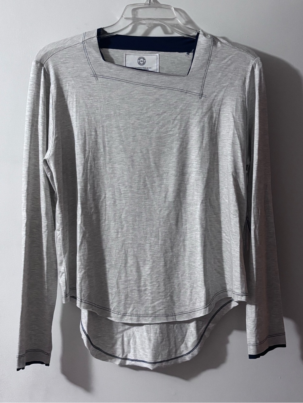 Sun50 Women’s Light Gray Long Sleeve Women's Top with Asymmetric Neckline